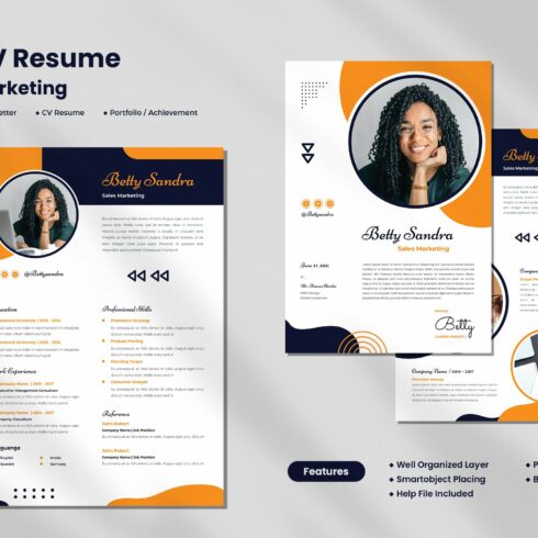 Sales Marketing CV Resume cover image.