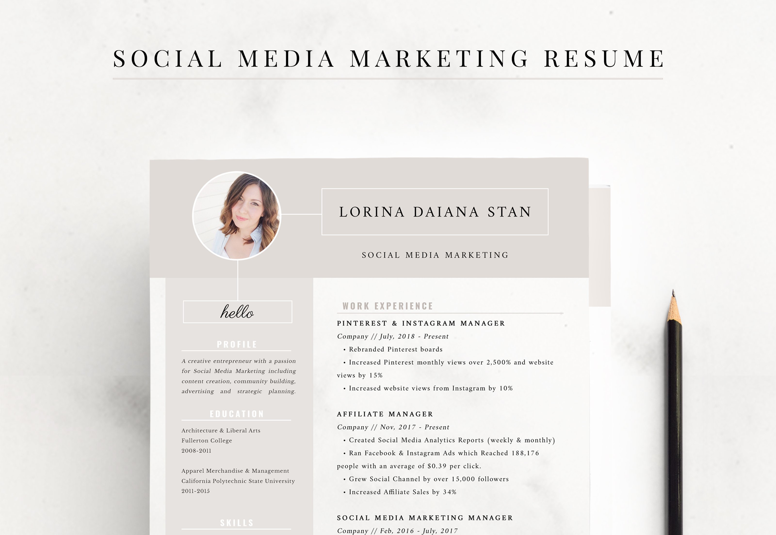 Resume: Social Media Marketing cover image.