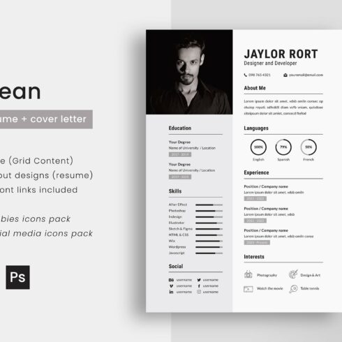 Clean Resume cover image.