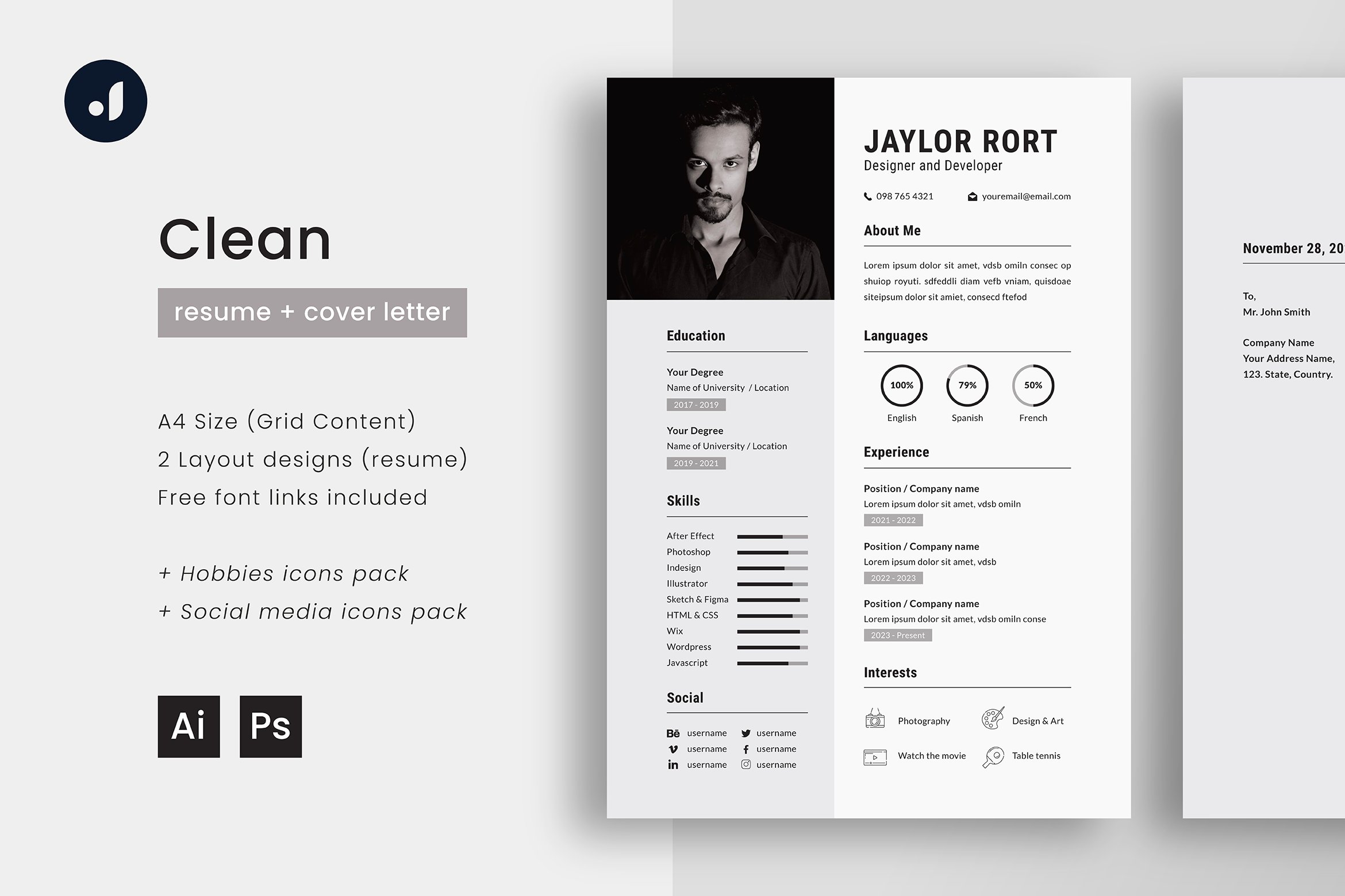 Clean Resume cover image.