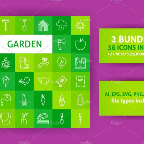 Garden Line Art Icons cover image.