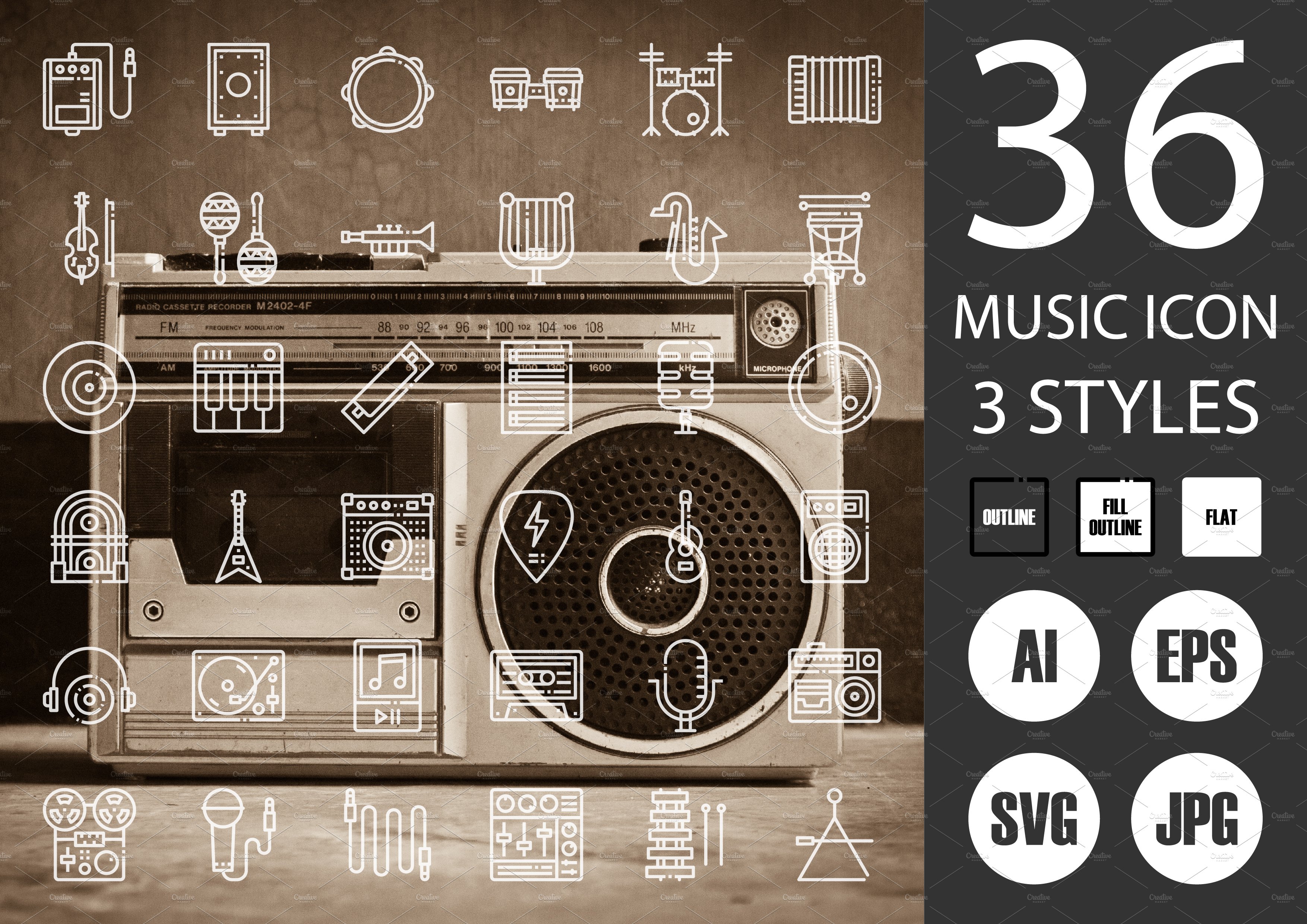 Music Instrument Icons cover image.