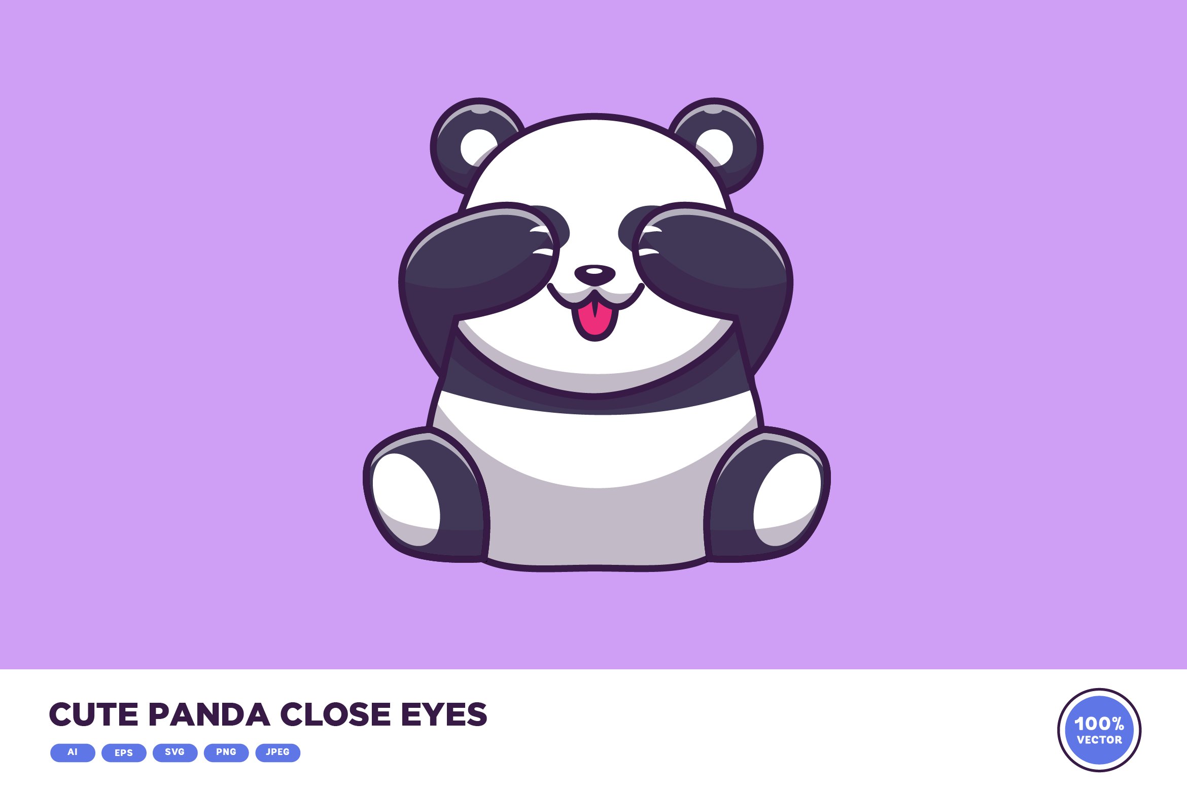 Cute Panda Close Eyes Cartoon cover image.