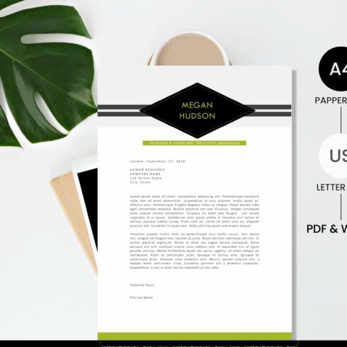 Modern Resume Template for Word / CV cover image.