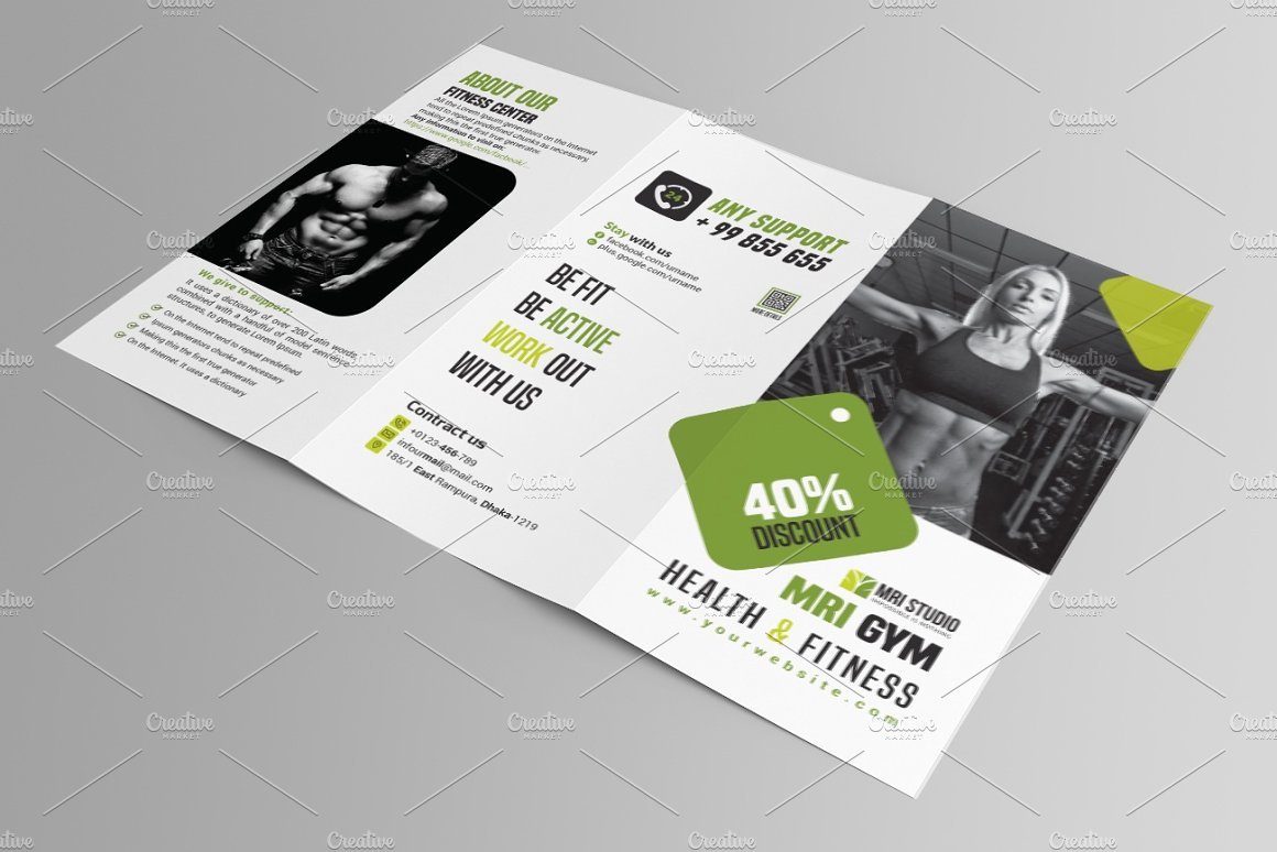 Corporate Tri fold Brochure Template preview image.