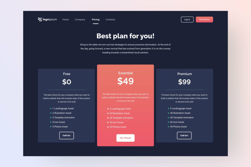 Pricing Plan Design Concept – MasterBundles