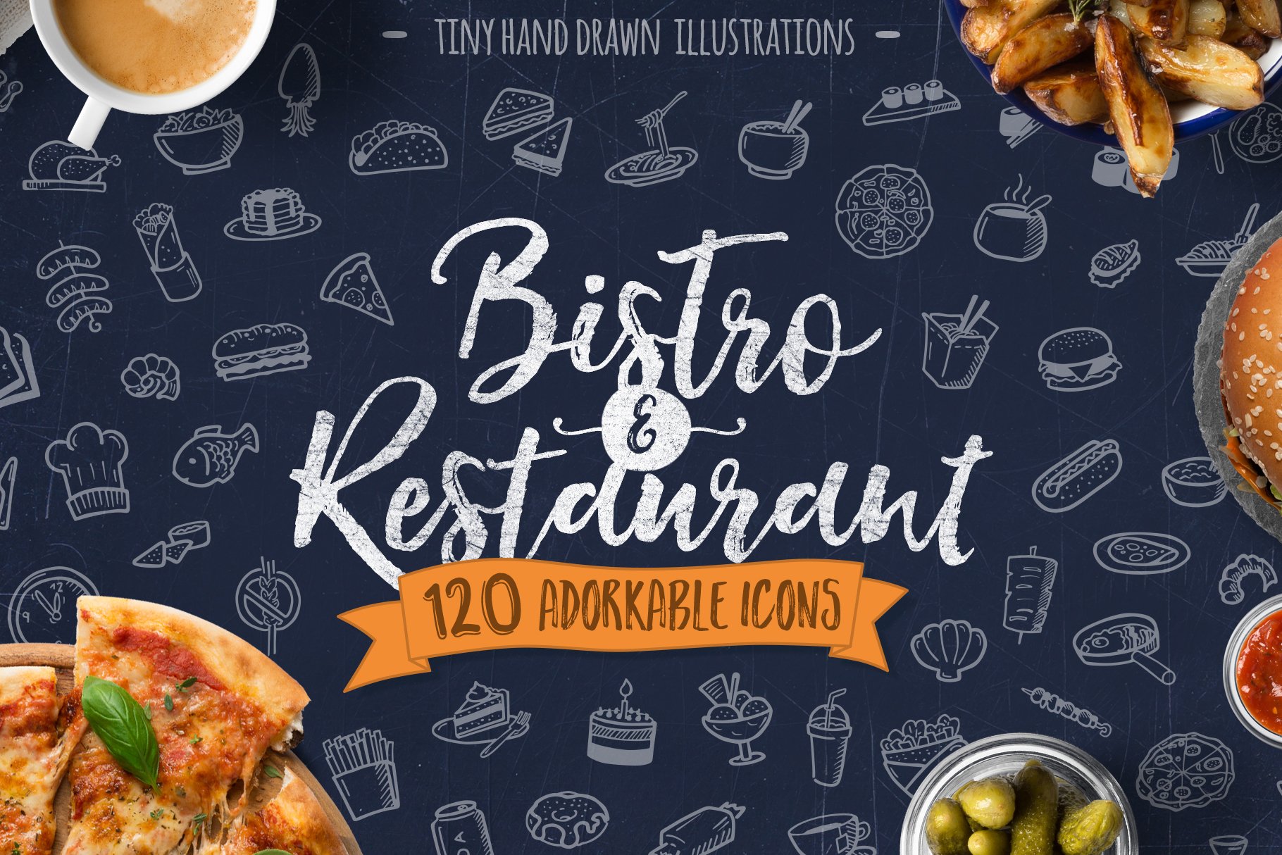Bistro & Restaurant Hand Drawn Icons cover image.