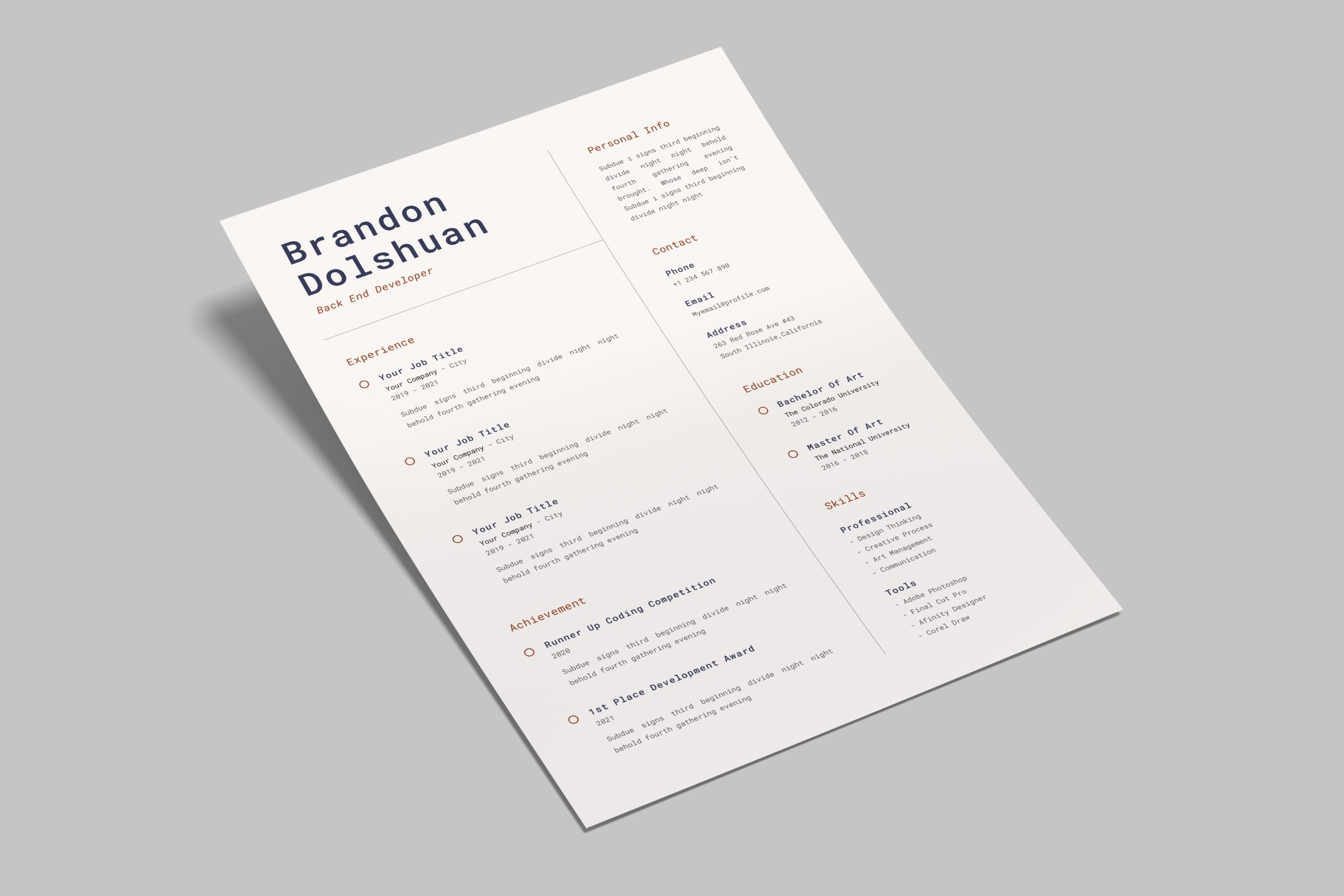 Minimal Resume Template cover image.