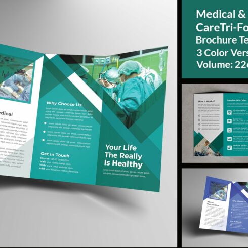 Medical trifold brochure template cover image.