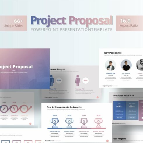 Project Proposal PowerPoint Template cover image.