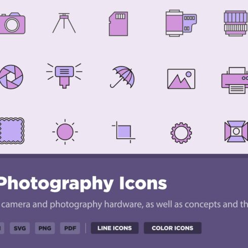 20 Photography Icons cover image.