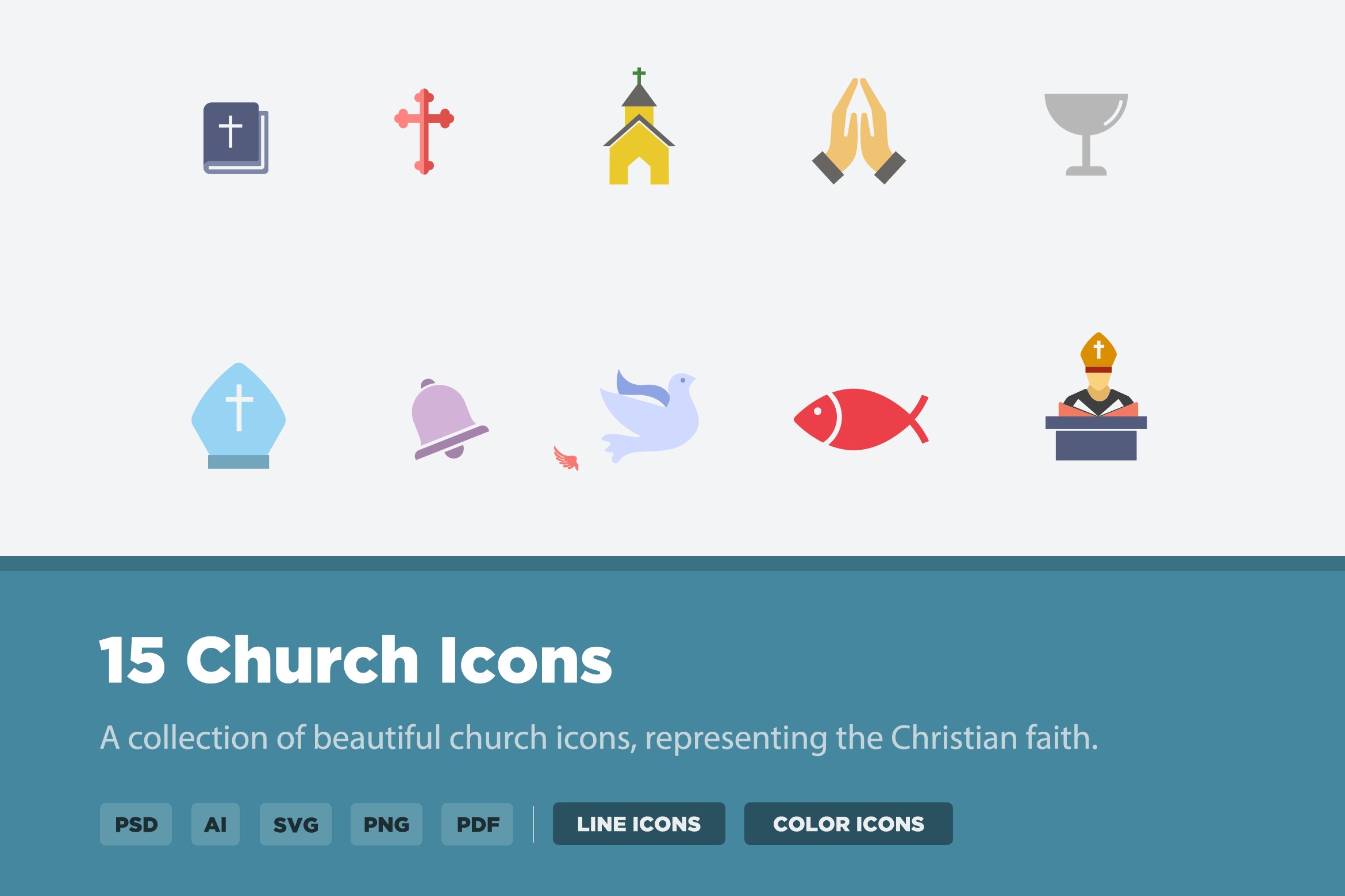 15 Church Icons cover image.