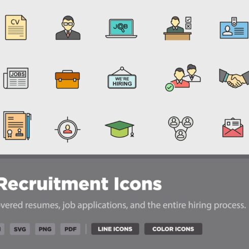 20 Recruitment Icons cover image.