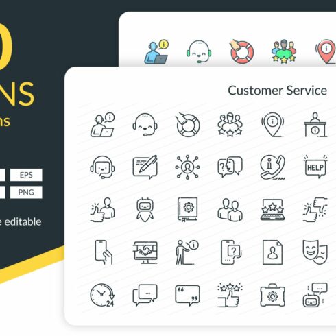 Customer Service Icons cover image.