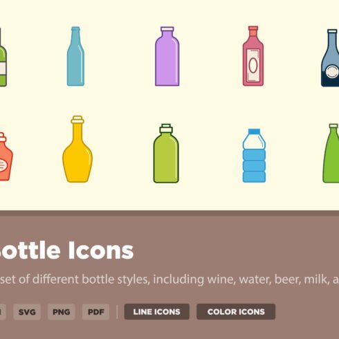 15 Bottle Icons cover image.