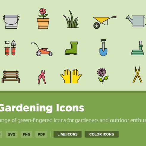 20 Gardening Icons cover image.