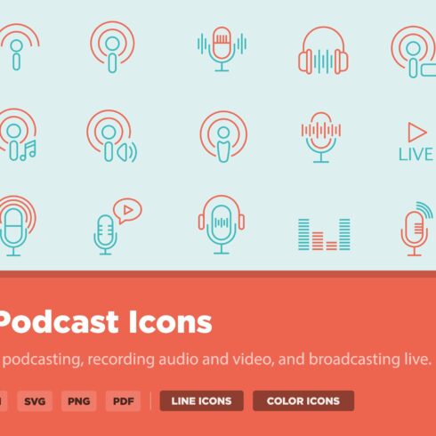 20 Podcast Icons cover image.