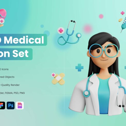 3D Medical Icons cover image.