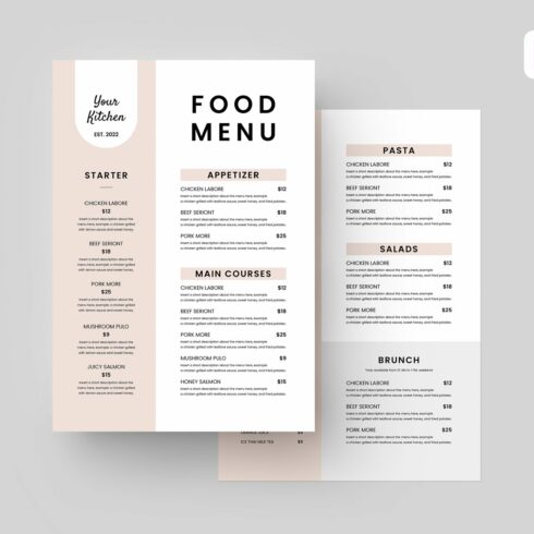 Food Menu | MS Word & Indesign cover image.