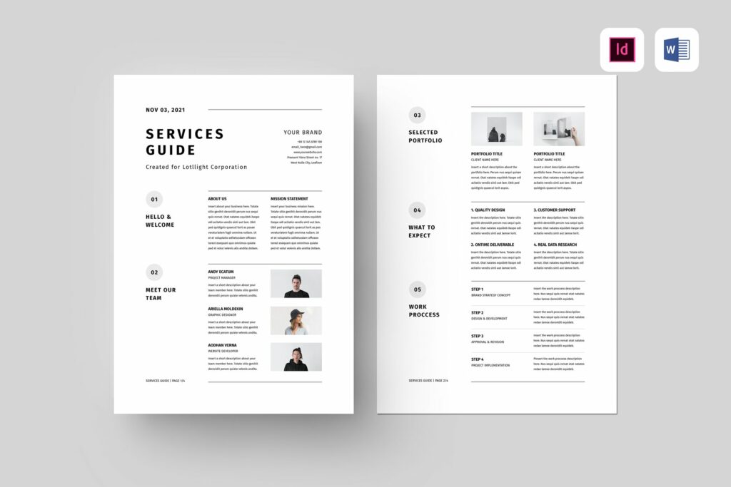 Services Guide | MS Word & Indesign – MasterBundles
