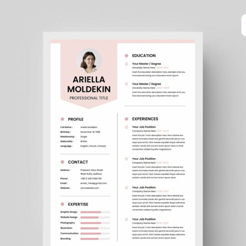 Resume | MS Word & Indesign cover image.