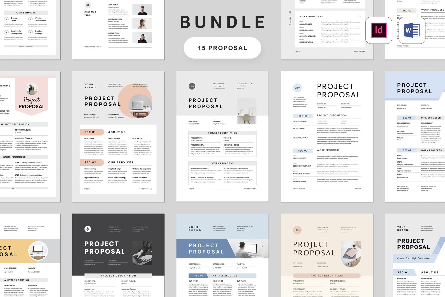 Proposal Bundle | MS Word & Indesign cover image.