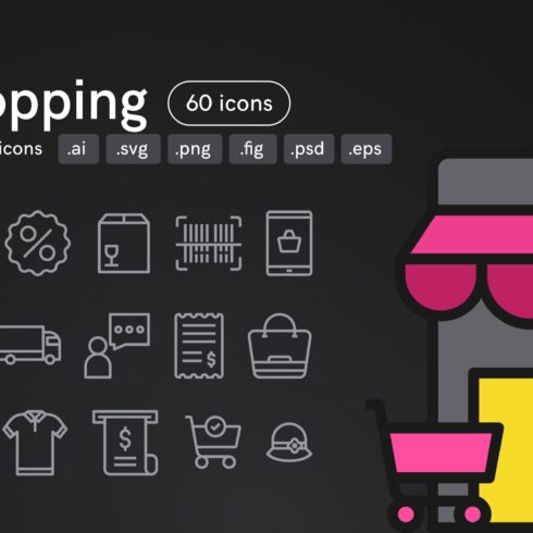 Shopping Icons cover image.