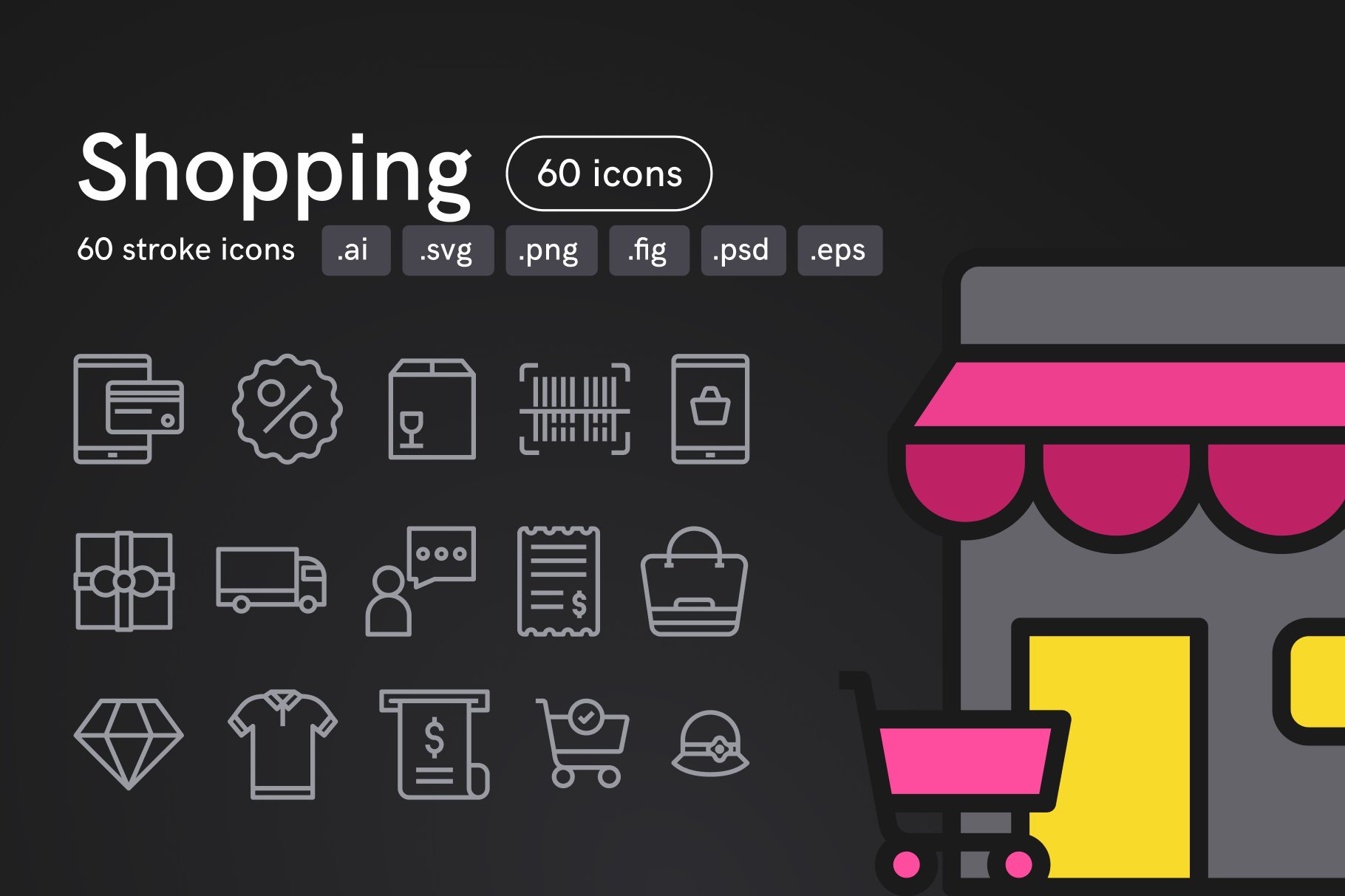 Shopping Icons cover image.