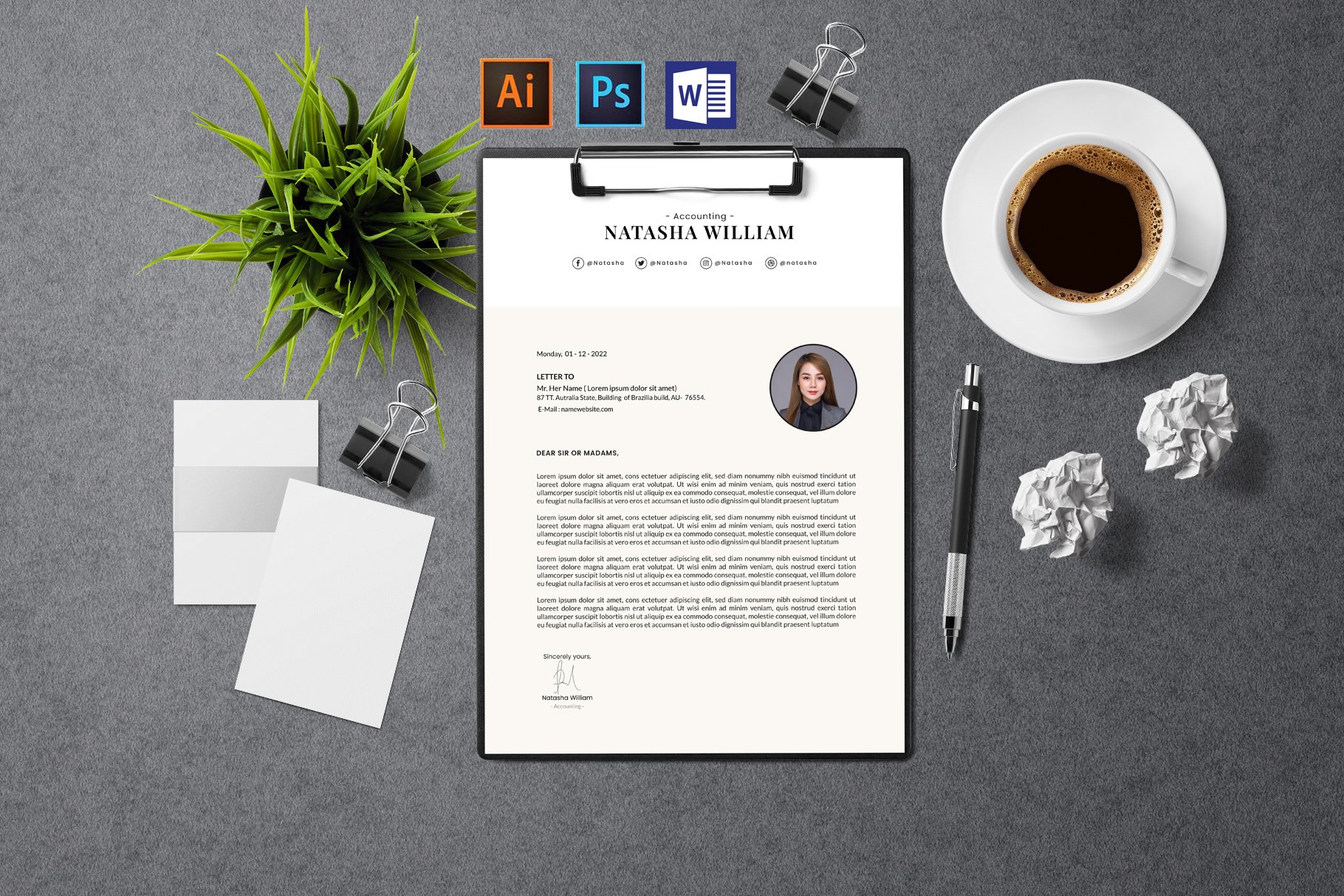 CV Resume Template Accounting preview image.