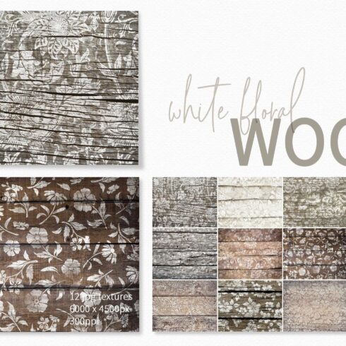 White Floral Wood Textures cover image.