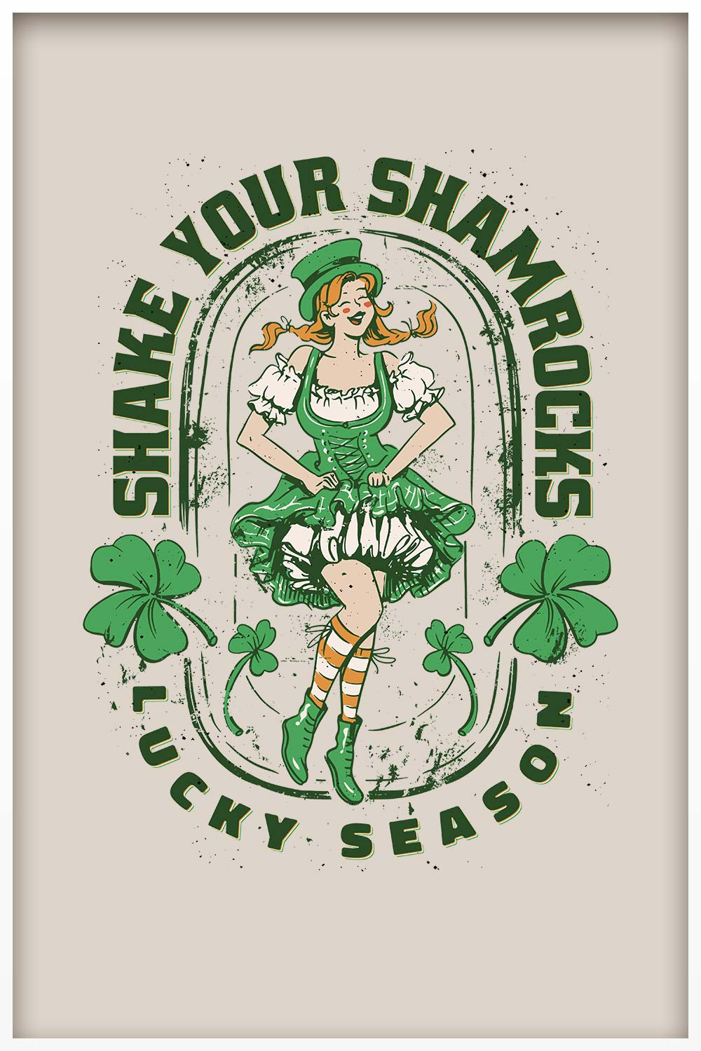 St Patrick's Day Girl Irish Lucky Shamrocks Clover Holiday 2023 t shirt design pinterest preview image.