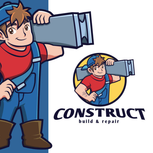 Construct Guy Mascot Logo cover image.
