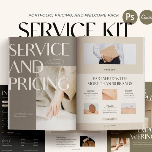 SALE Service and Pricing Kit CANVA cover image.