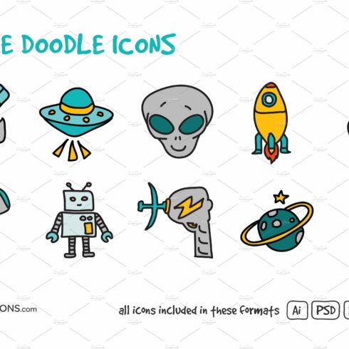 Space Doodle Icons Set cover image.