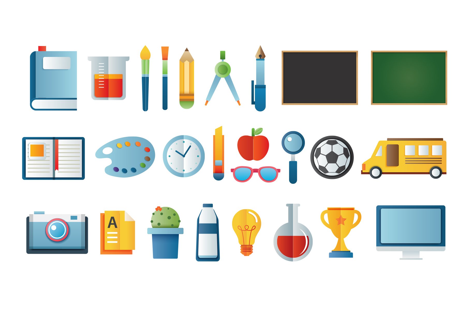 Back to School Object Set. preview image.