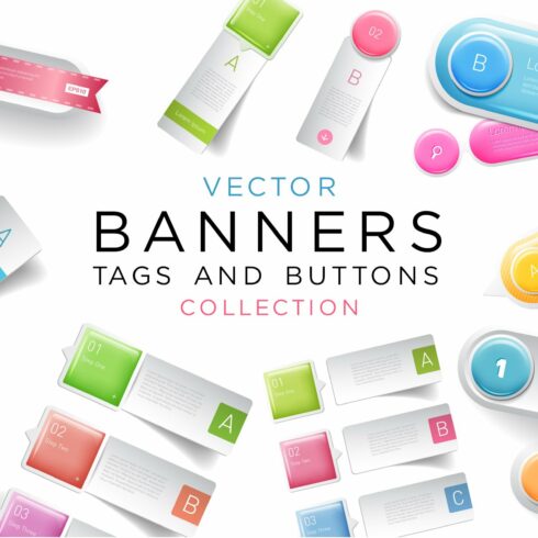 Vector Banners, Buttons and Elements cover image.
