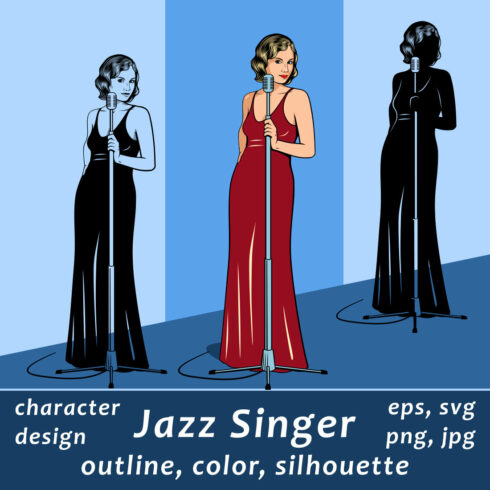Jazz Singer Girl Character Design cover image.