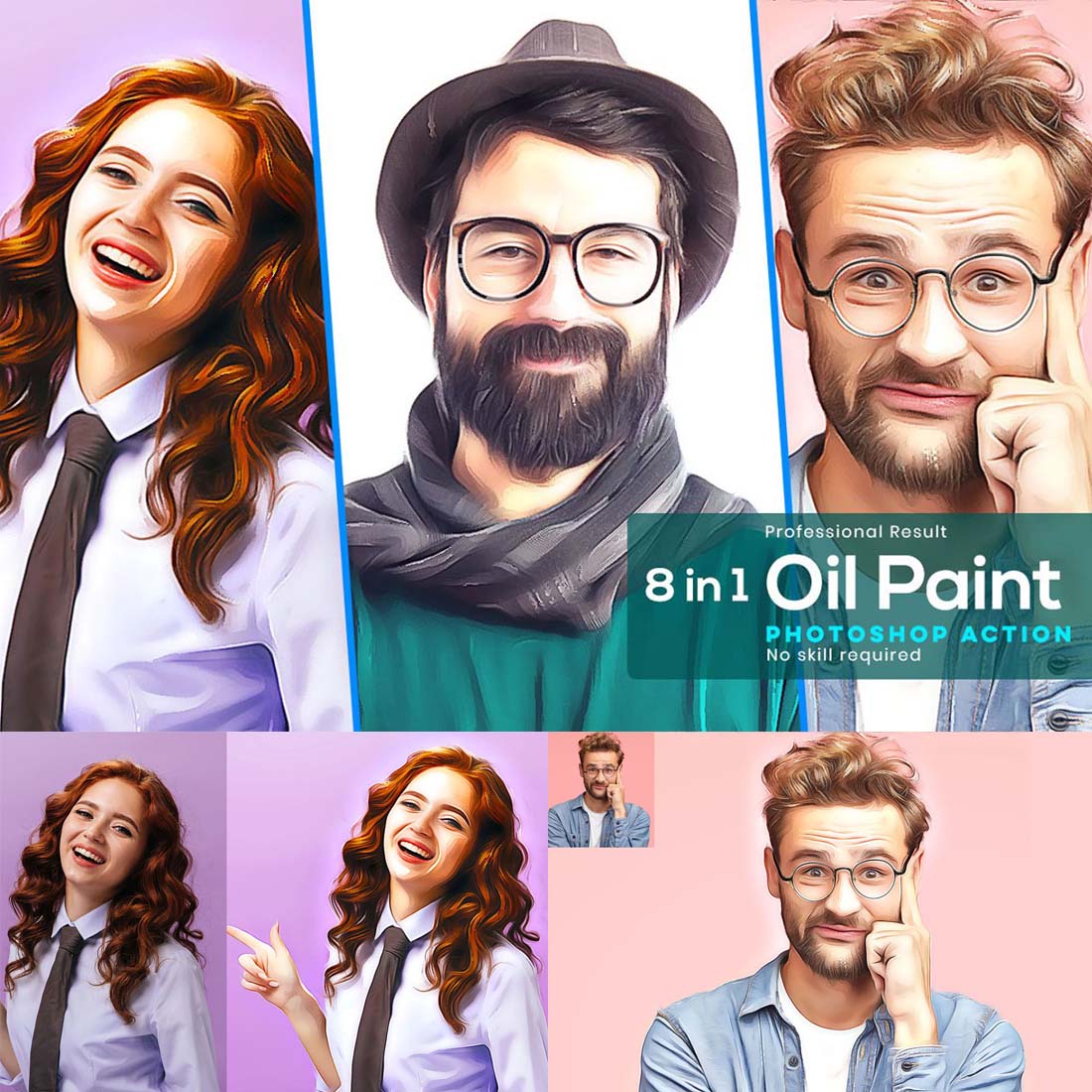 Oil Paint Photoshop Action cover image.