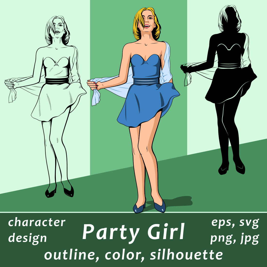 Party Girl Character Design cover image.