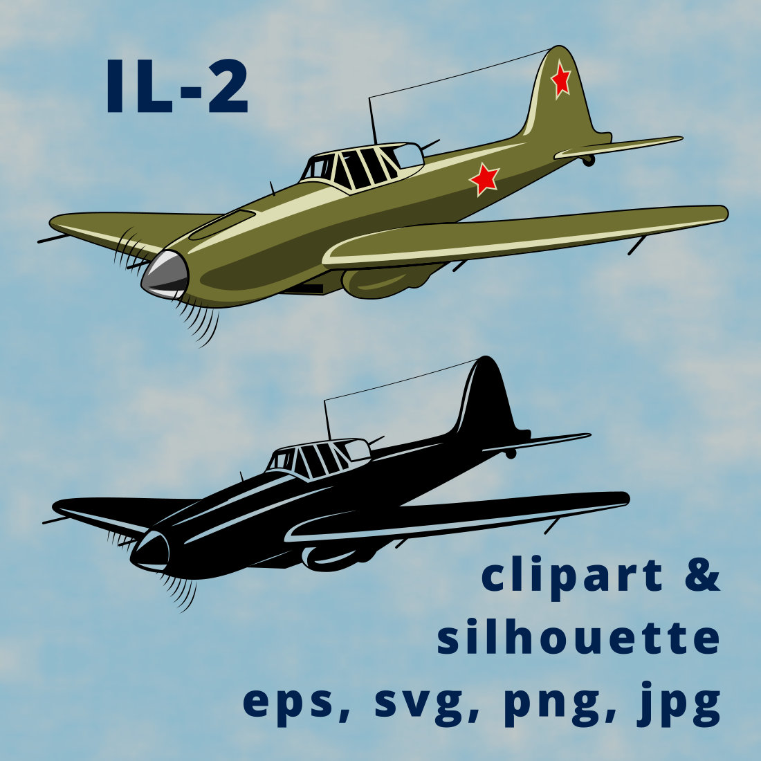 IL-2 Soviet Fighter Plane Clipart cover image.