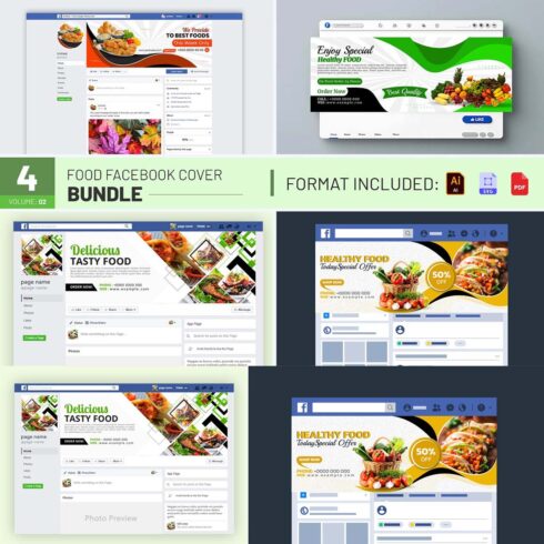 Food Facebook Cover Bundle cover image.