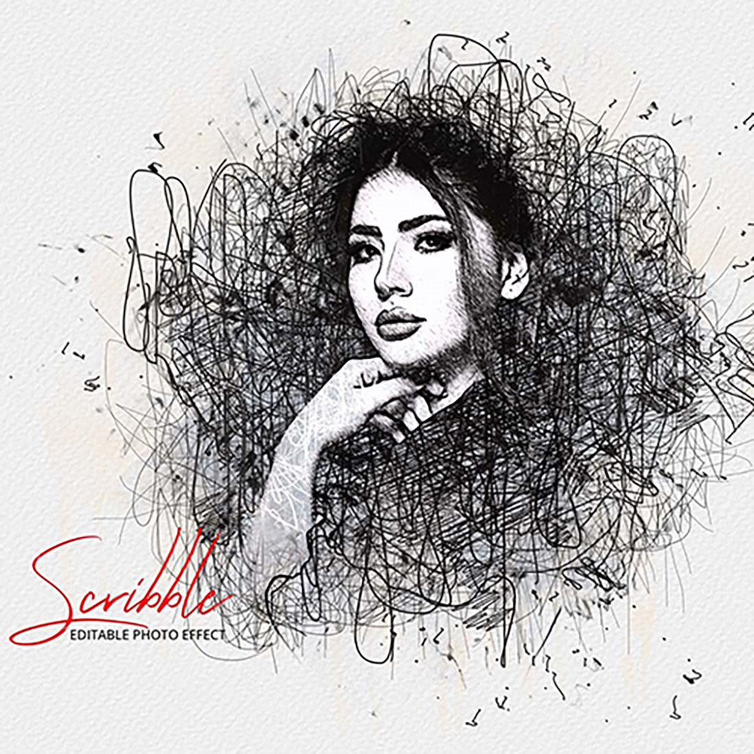 Scribble Photo Art Effect preview image.