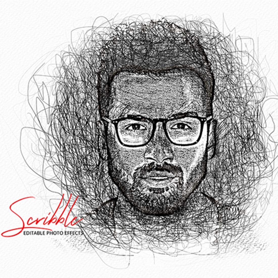 Scribble Art Photo Effect preview image.