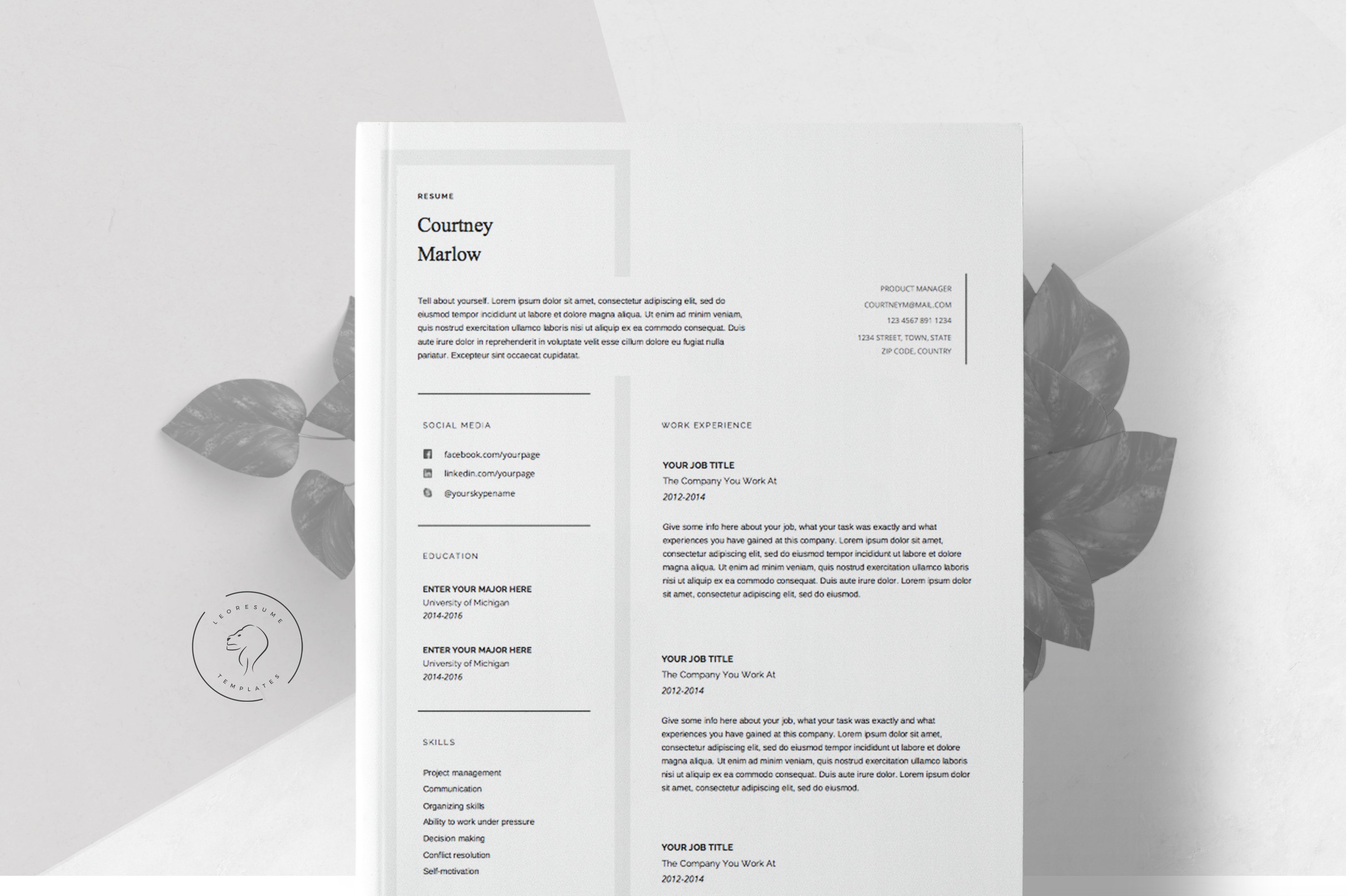 Resume Template for Word - 5 Pages cover image.