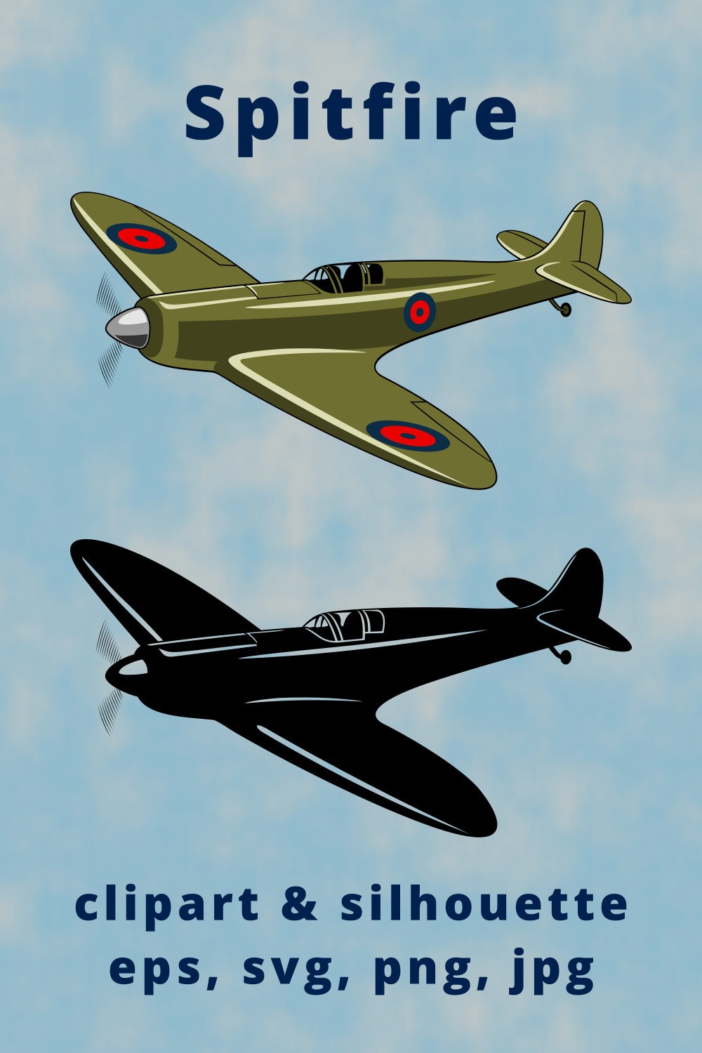 Spitfire British Fighter Plane Clipart pinterest preview image.