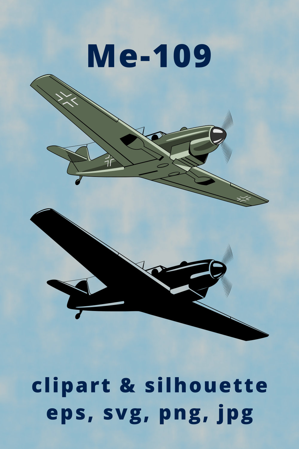 Me 109 German Fighter Plane Clipart pinterest preview image.