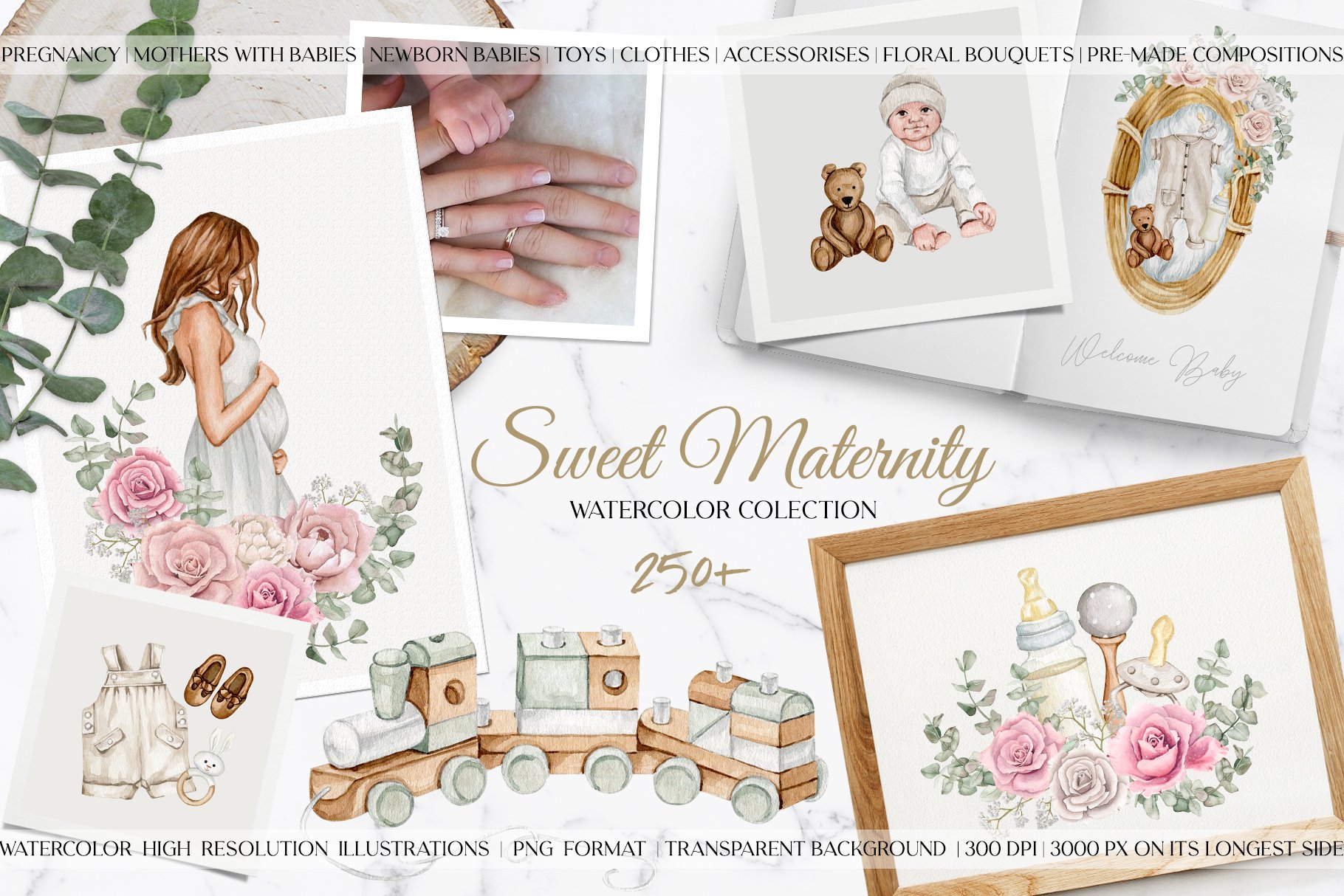 Sweet Maternity Watercolor Set cover image.
