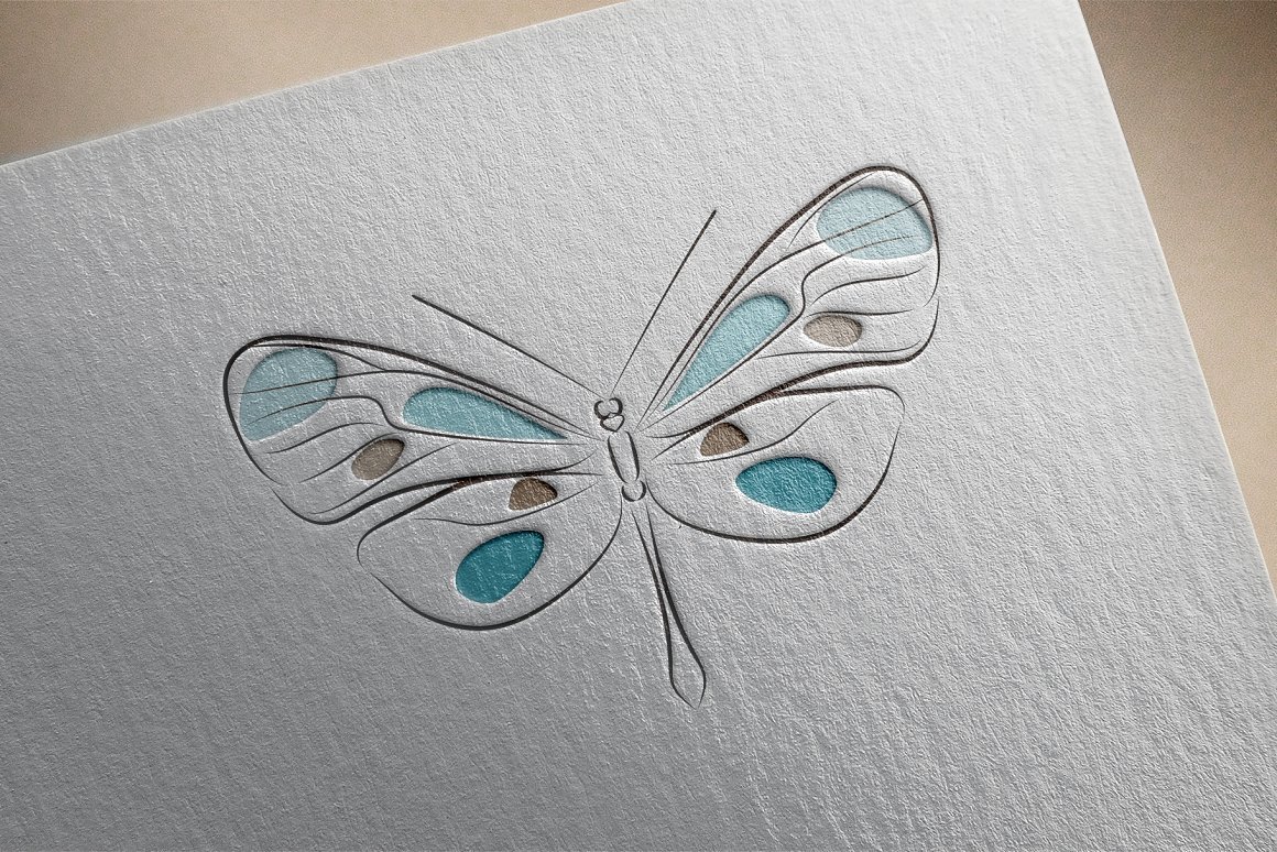 Butterfly. Logo template cover image.