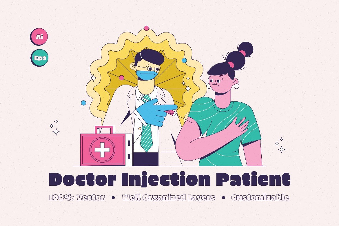 Doctor Injection PatientIllustration cover image.