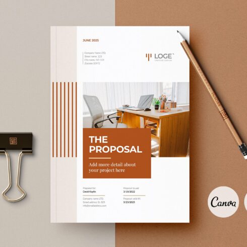 The Proposal | Canva, InDesign cover image.